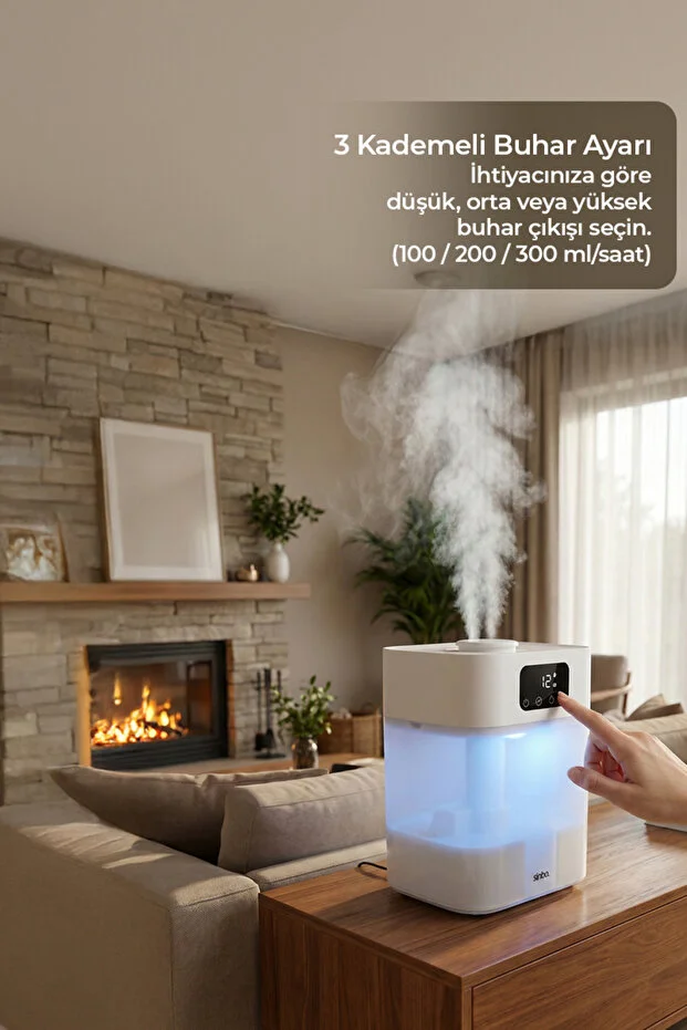 5.5L Ultrasonik Hava Nemlendirici 7 Modlu Gece Lambası Saat Ayarlı ve Sessiz Çalışma